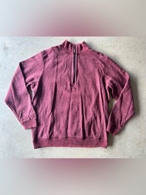 Tommy Bahama Men's Half-Zip Sweater in Burgundy